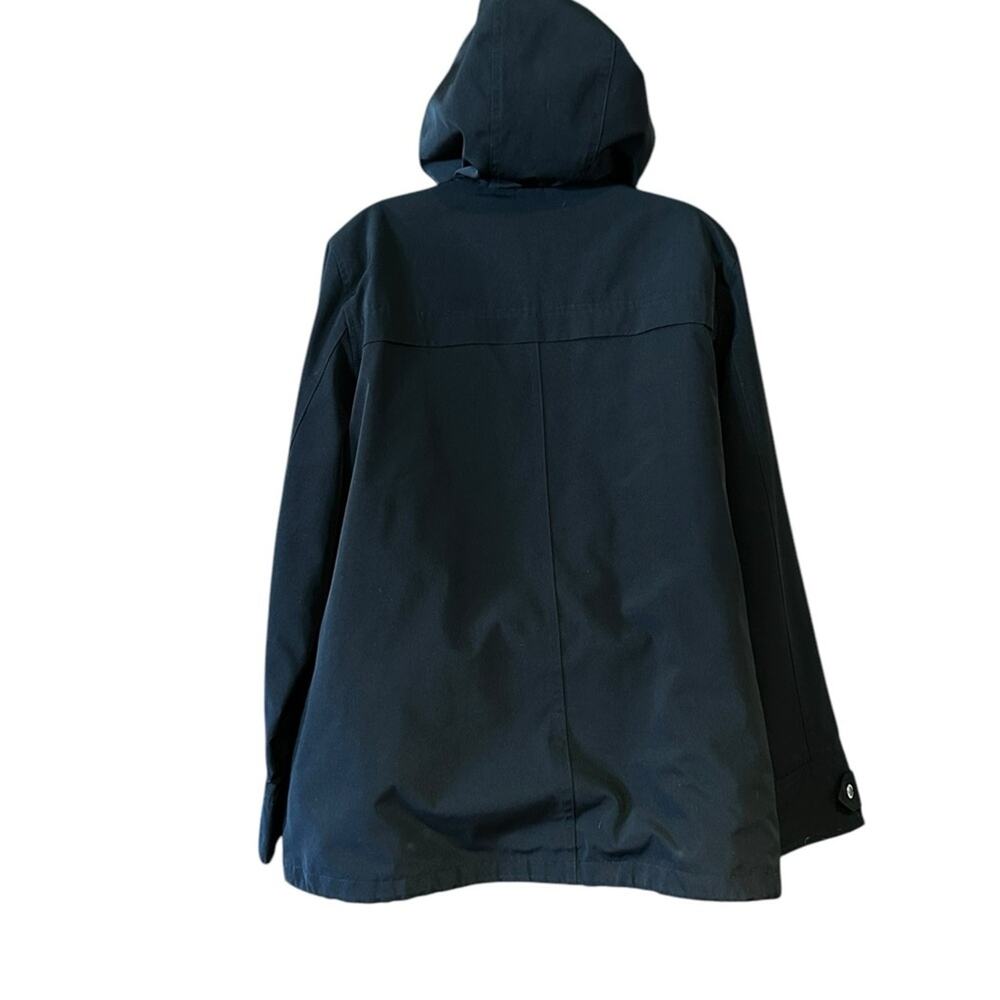 London Fog Women’s Large Black Hooded Full Zip Jacke/Coat with Flannel Lining - Picture 2 of 11